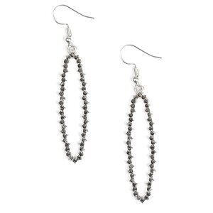 A Little GLOW-mance Hematite Oval Silver Earrings